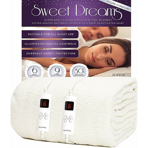 Sweet Dreams Fully Fitted Fleece Electric Blanket - Super King